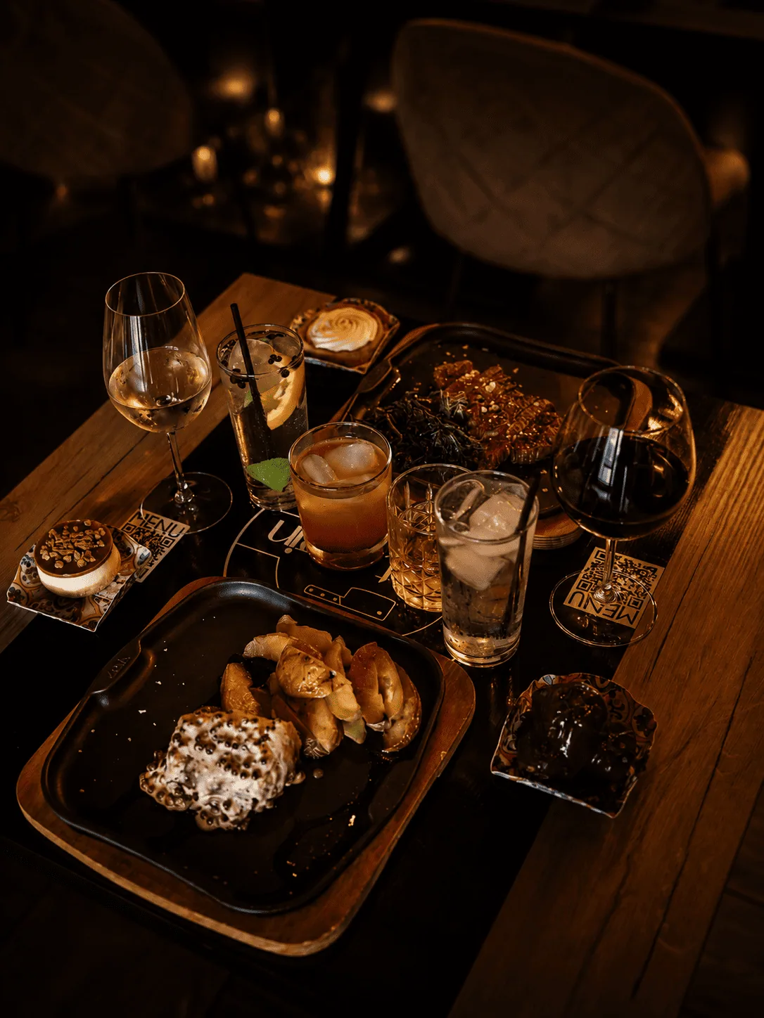 Degustazione con gin e piatti